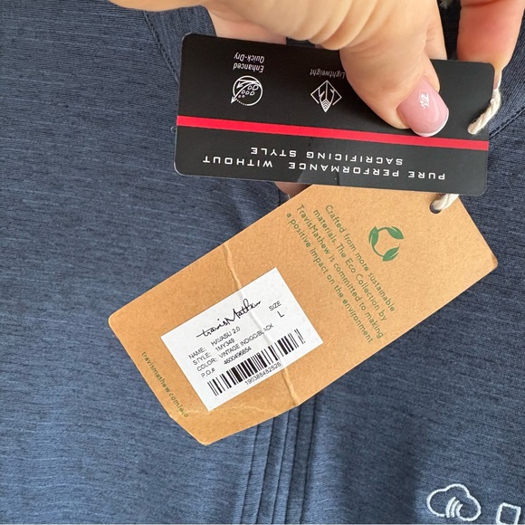 Travis Mathew Havasu 2.0 Quarter Zip Vintage Indigo Blue Black L Golf Eco Light - Picture 5 of 12